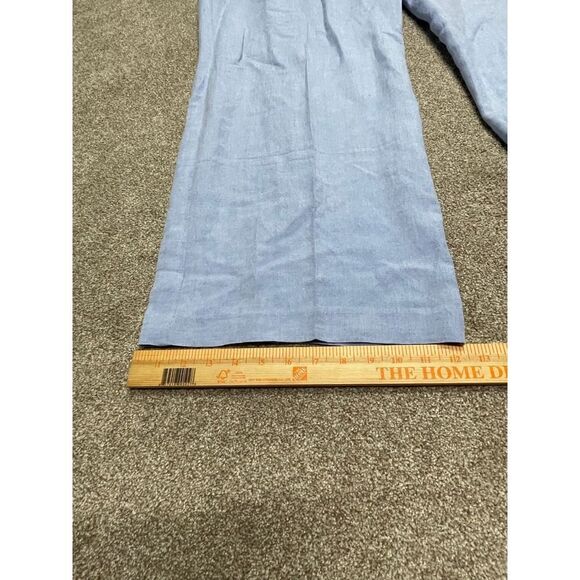 Loft wide leg trouser womens size 14 high rise blue linen blend pants nwt - Picture 4 of 12